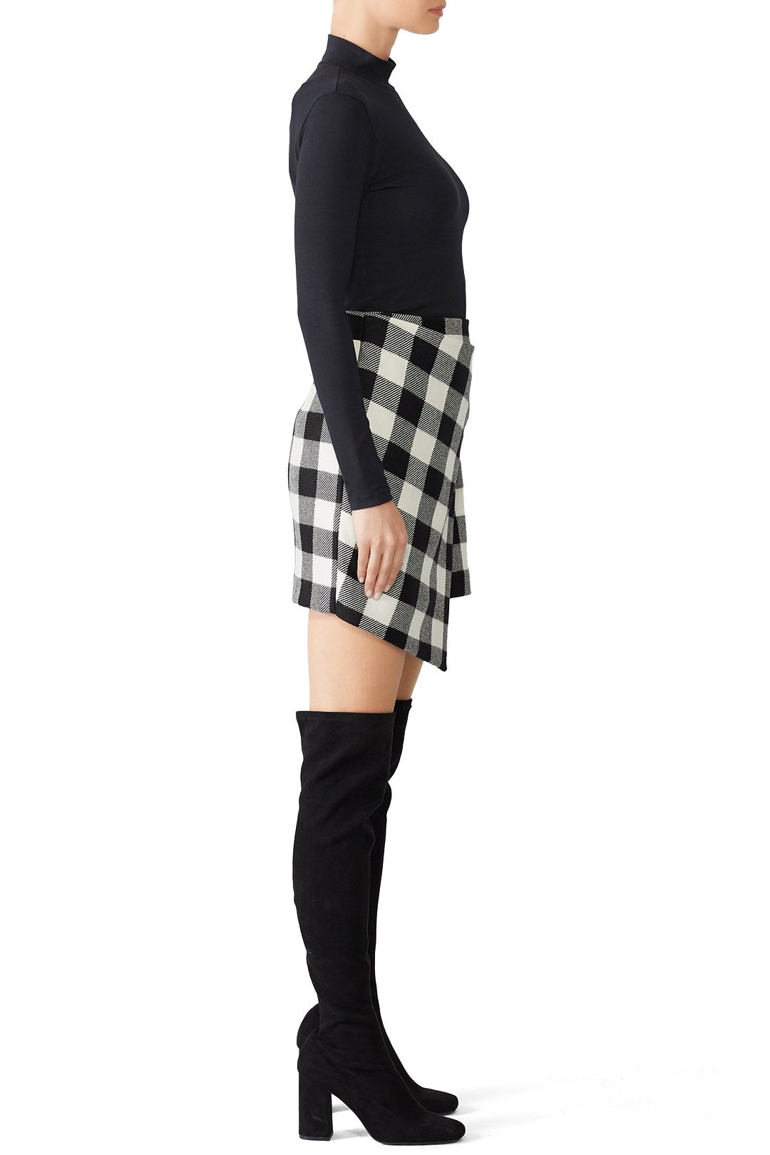 Plaid Asymmetric Wrap Skirt by Milly 2