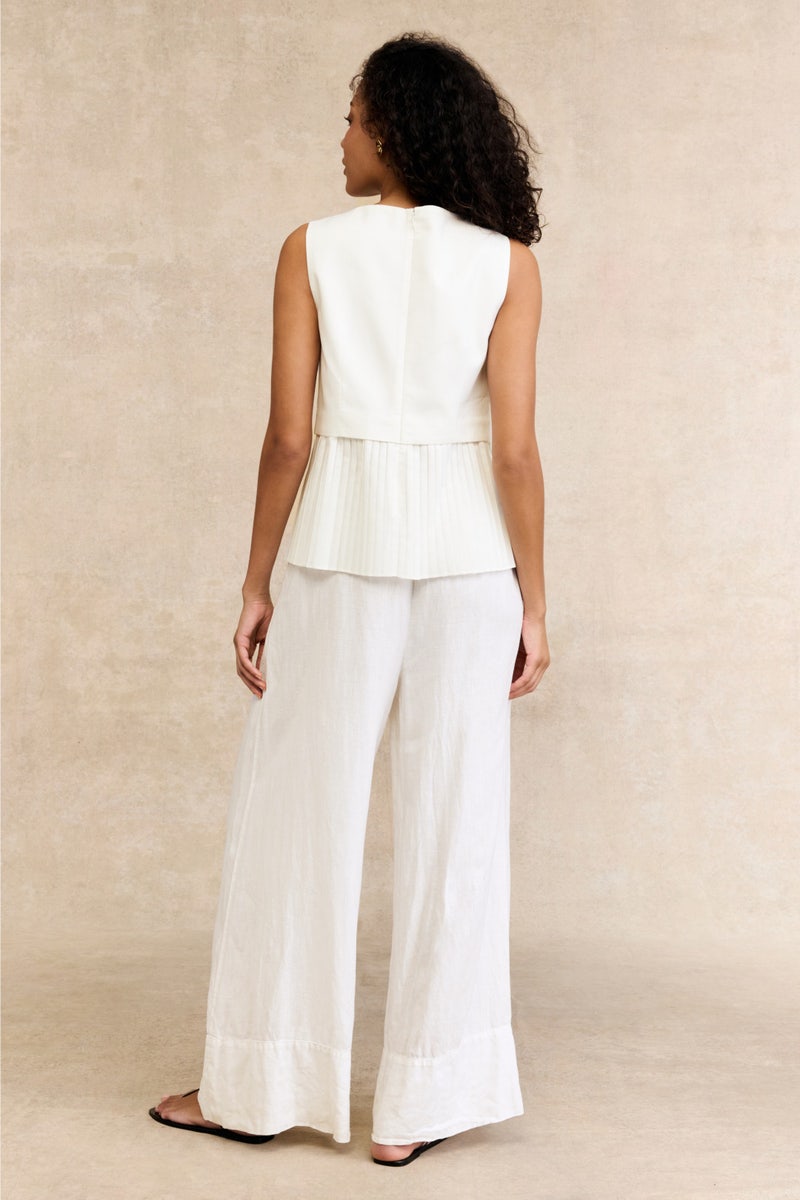 Nyla Asymmetrical Linen Top by Milly - Photo 2