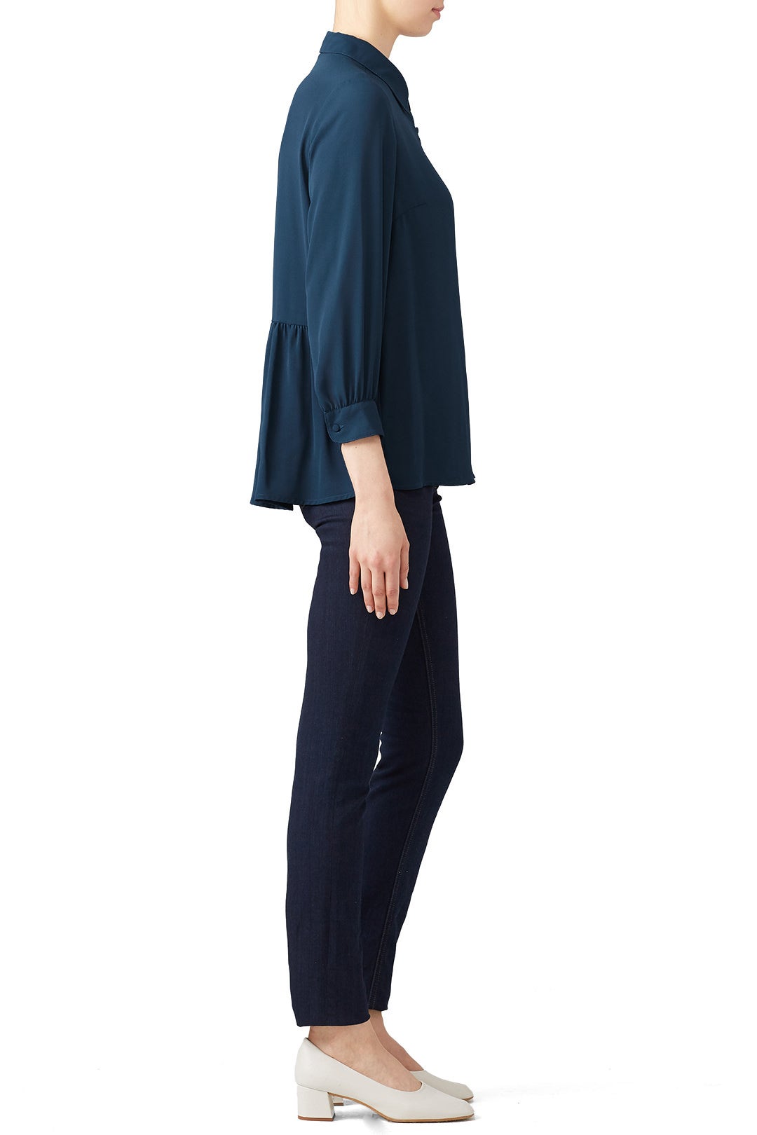 Blue High Low Button Down by Paper Crown 2