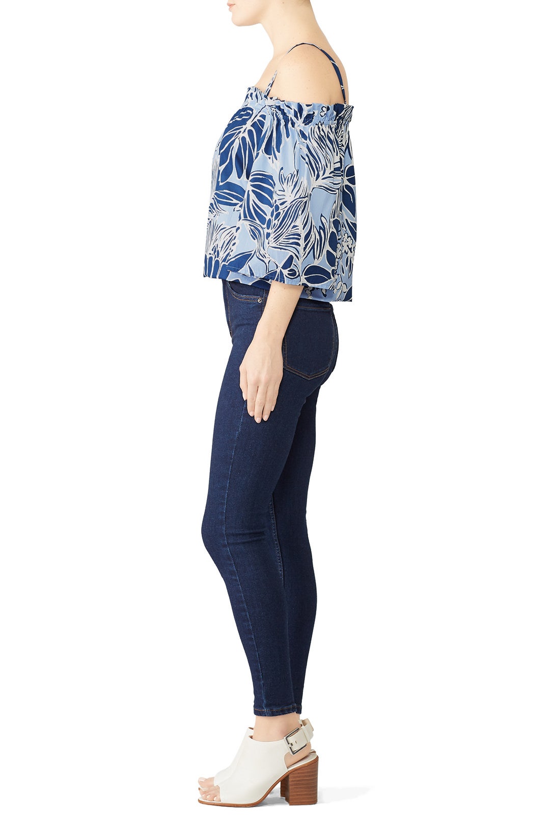 Leaf Print Off The Shoulder Top by N Natori 1