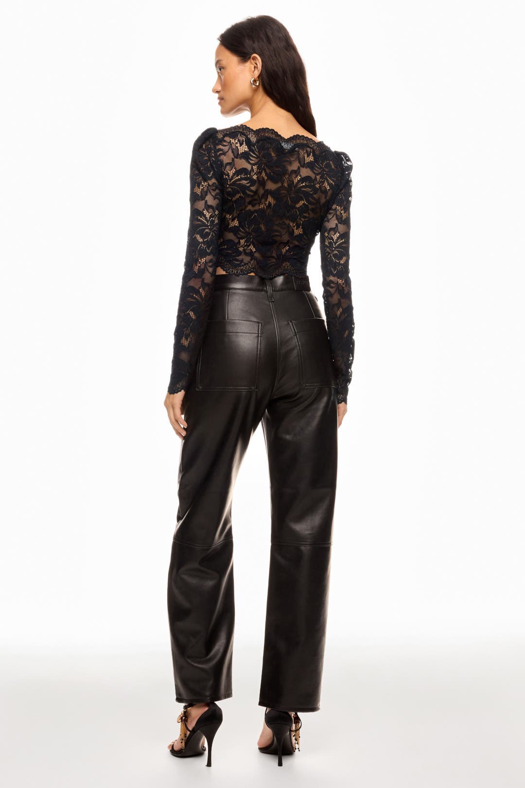 rabanne レース　トップス 黒 Stretch Lace Crop Top | RABANNE | elysewalker