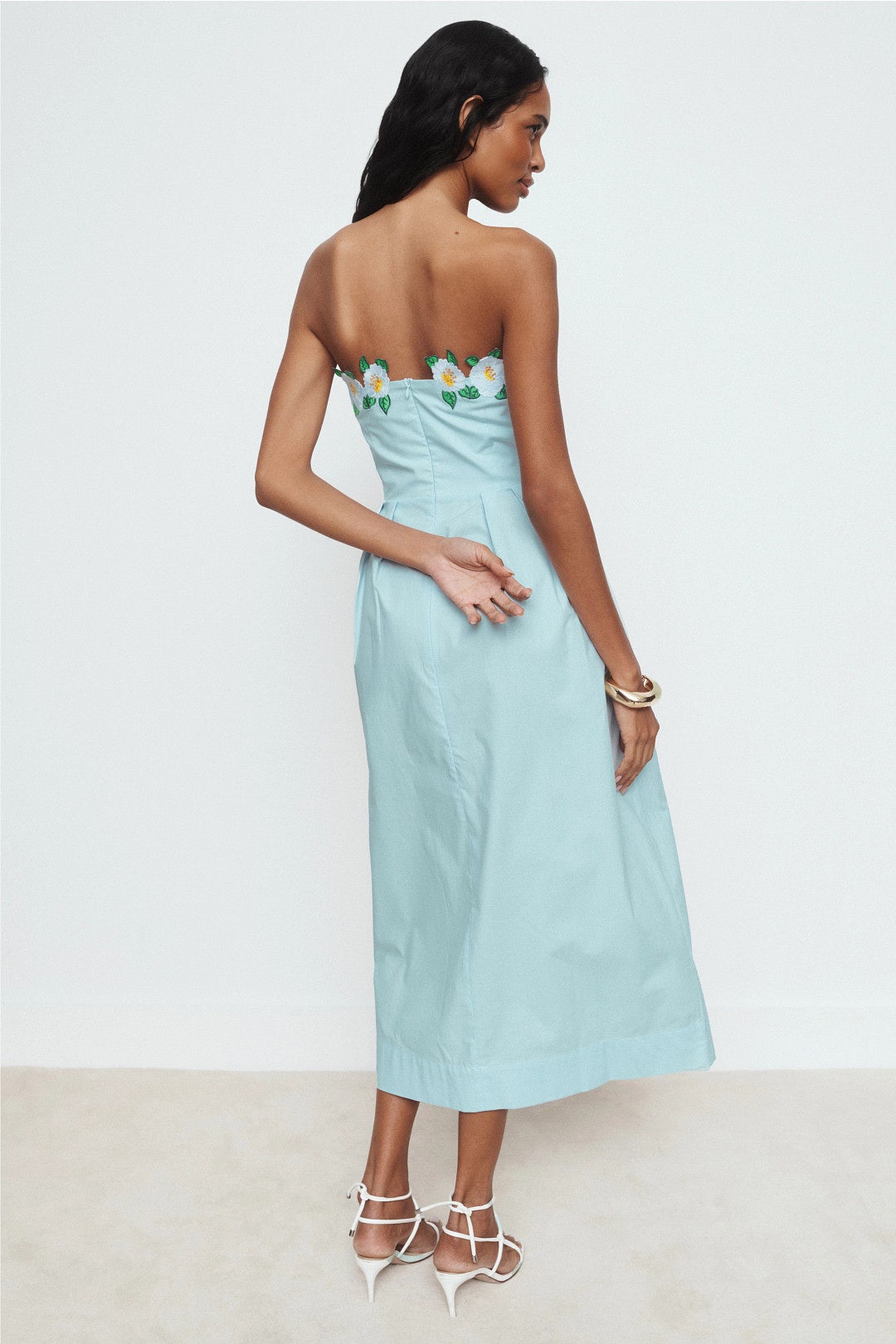 Lorr Strapless Embroidered Floral Dress by Fanm Mon 2