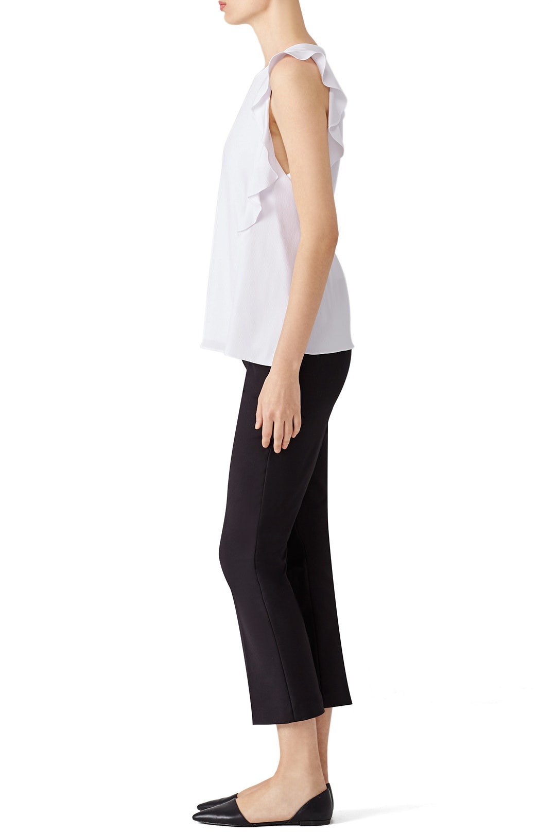 White Ruffle Crepe Top by Carven 1