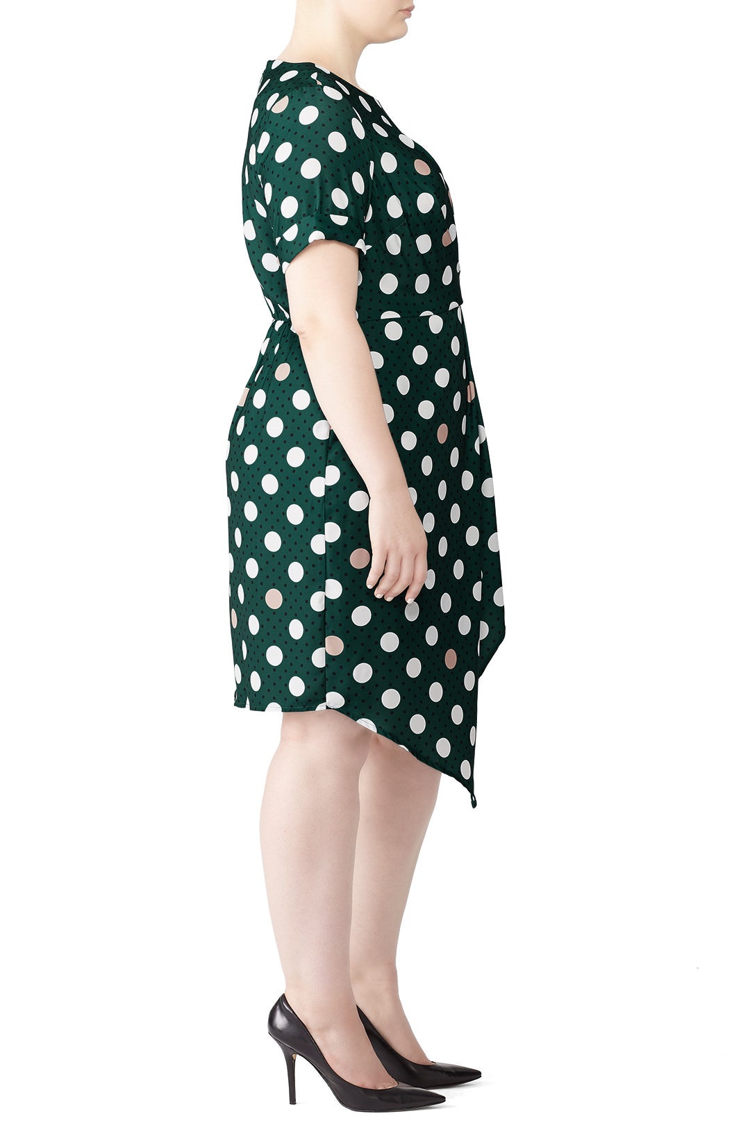 Spotted Draped Front Dress by ELOQUII 1