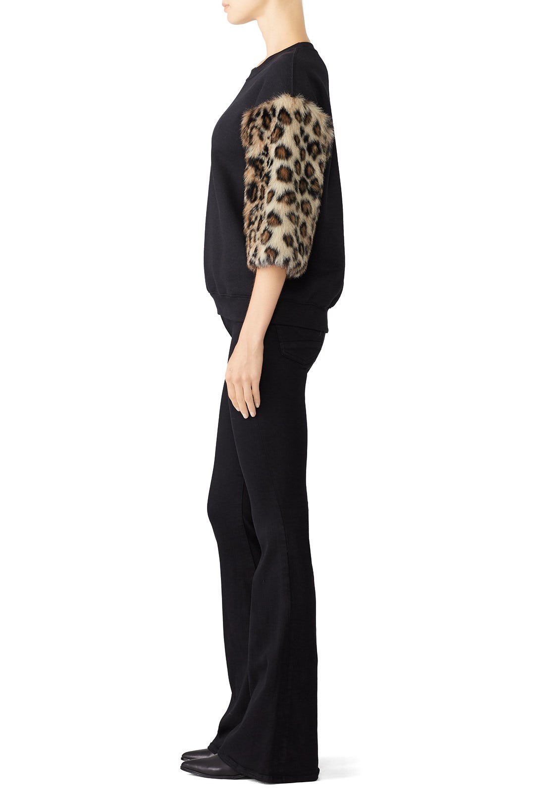 Faux Leopard Sleeve Sweatshirt by Harvey Faircloth 2