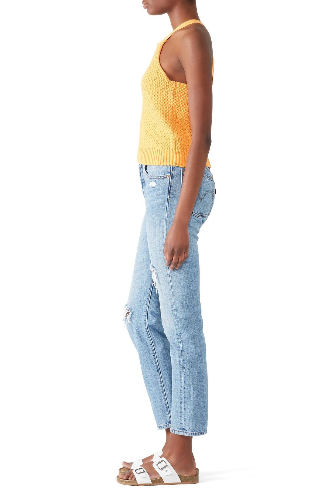 Orange Criss Cross Back Tank by 525 America 2