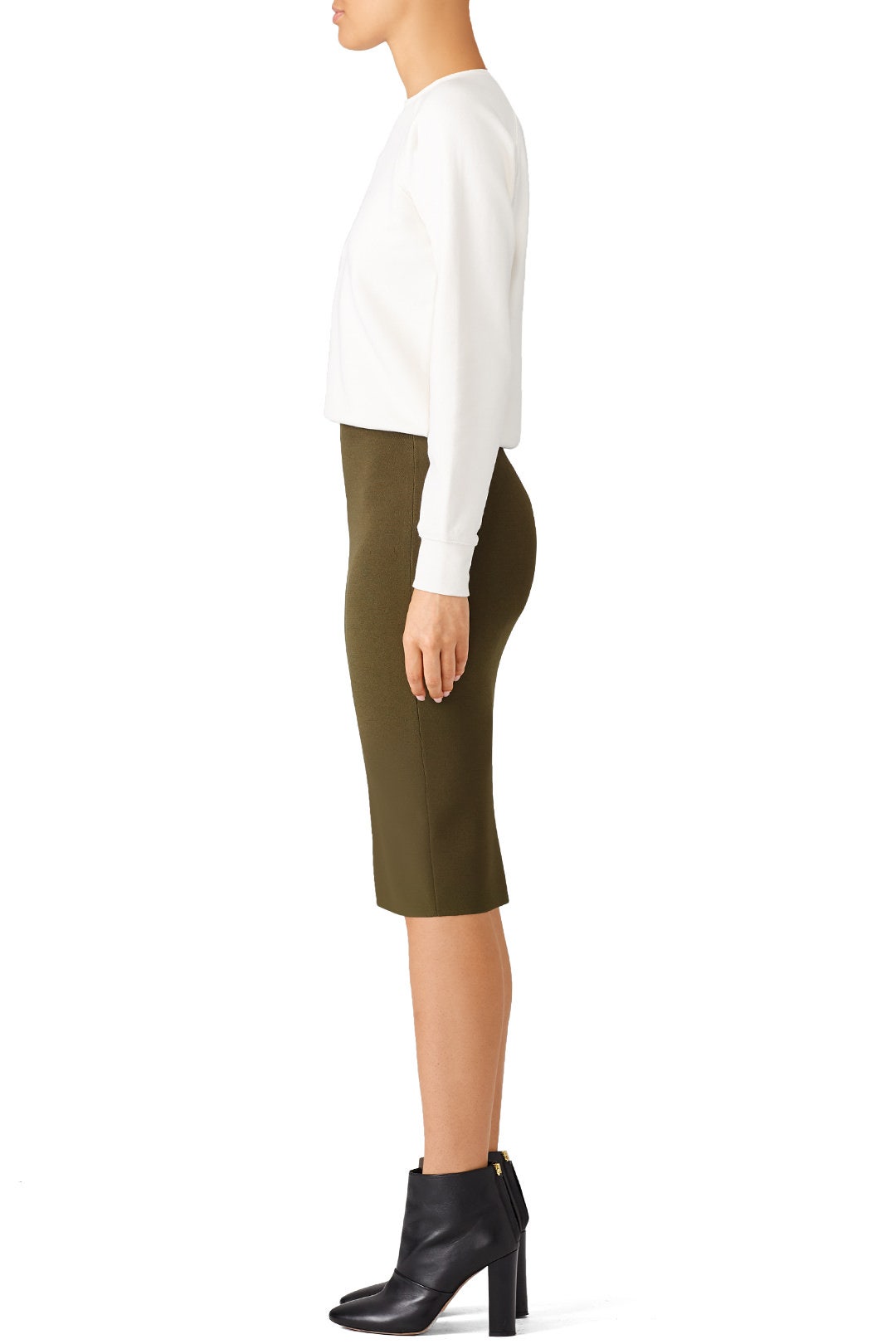 Olive Knit Pencil Skirt by Diane von Furstenberg 2