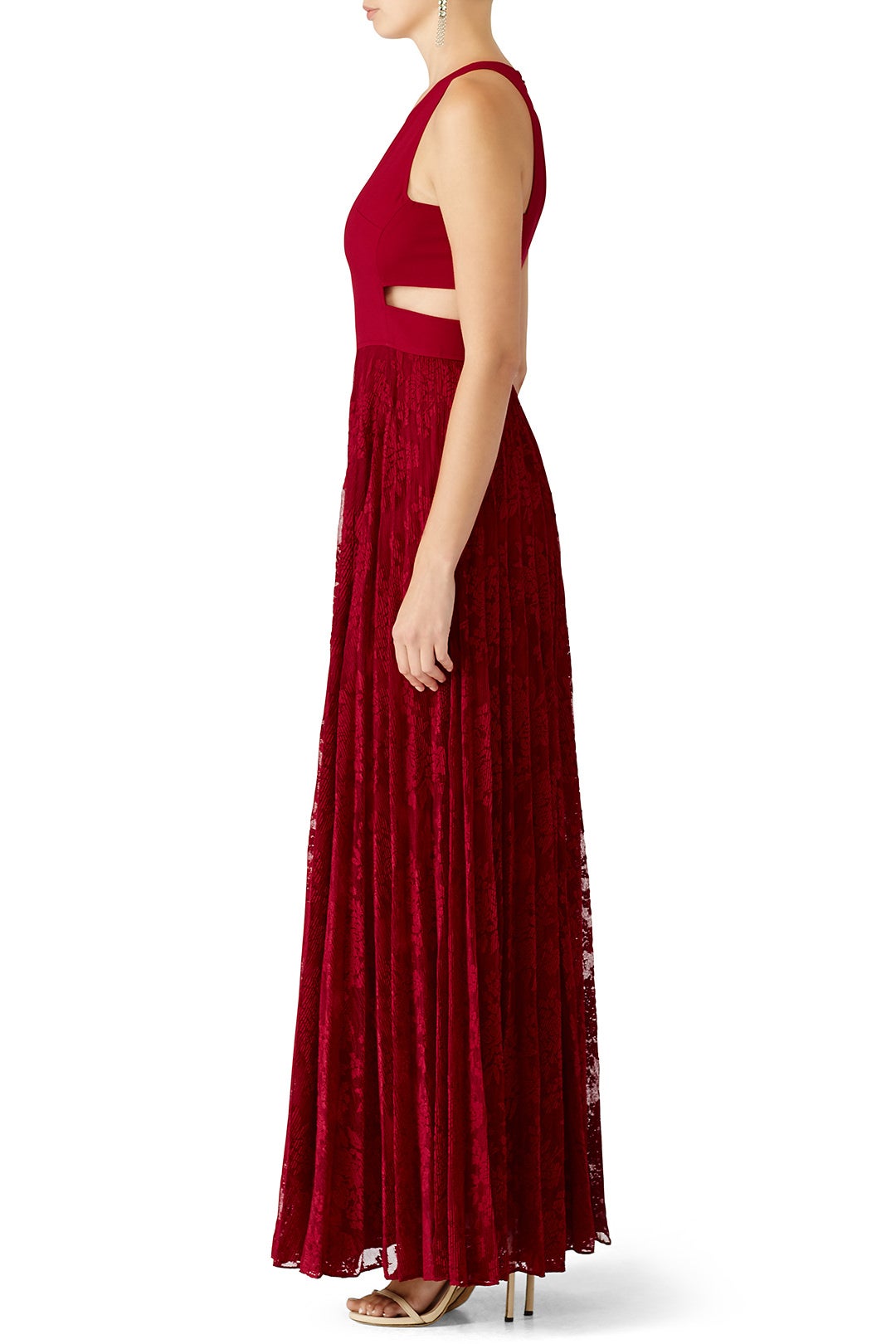 Red Cutout Gown by Sachin & Babi 2