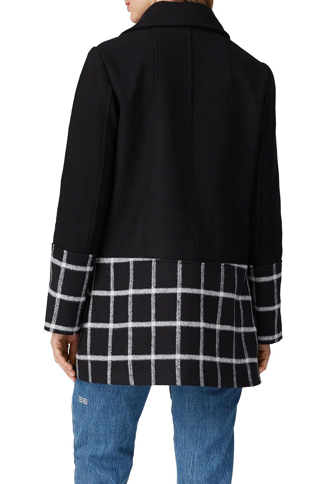 Black Windowpane Wool Coat by Slate & Willow 2