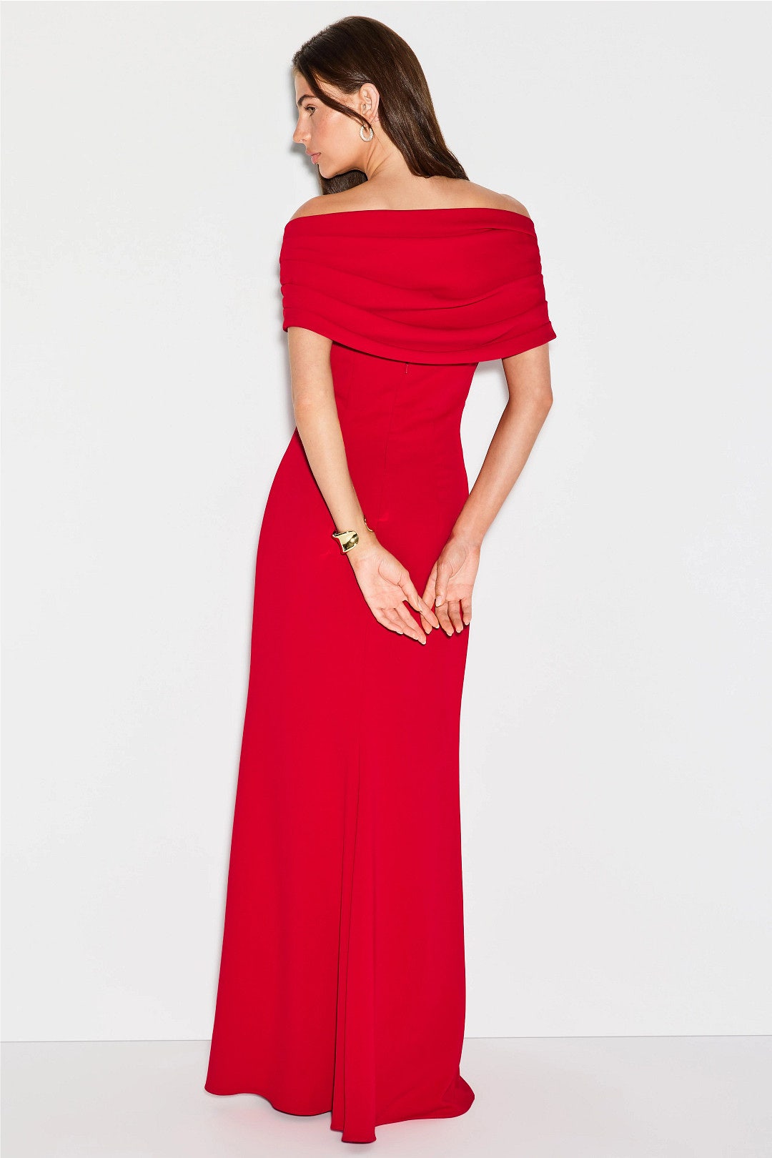 Off The Shoulder Gown With Pleats by Badgley Mischka 2