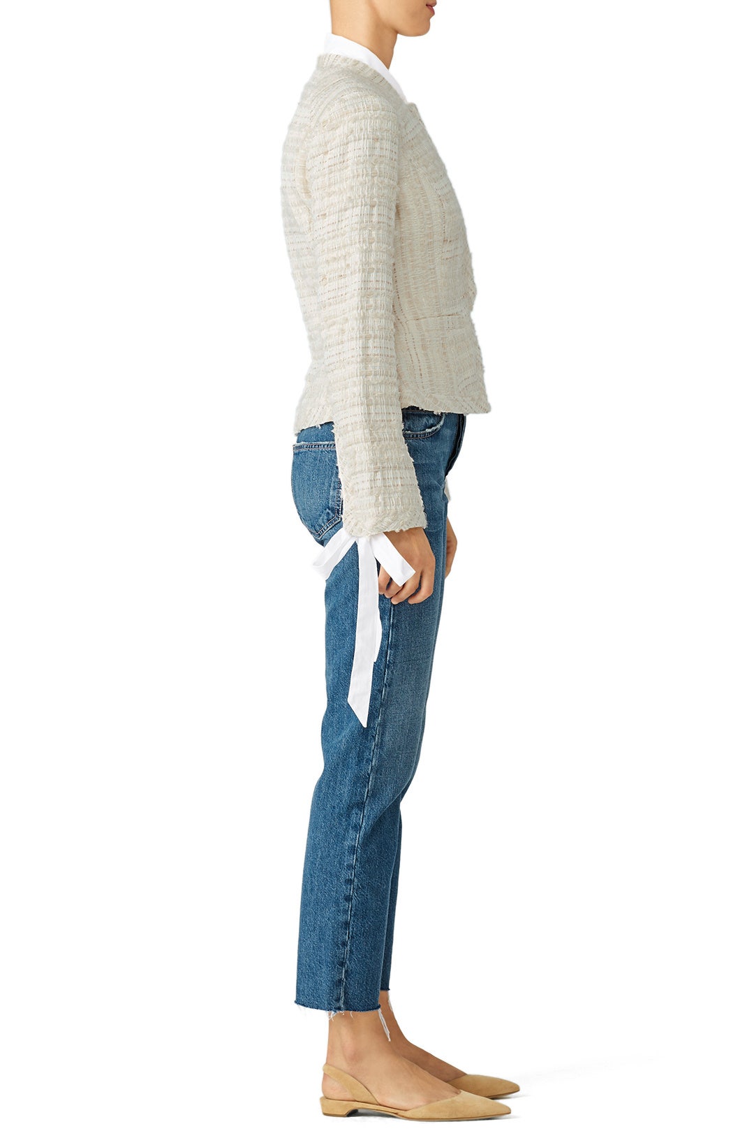 Cream Cropped Jacket by Derek Lam 10 Crosby 2