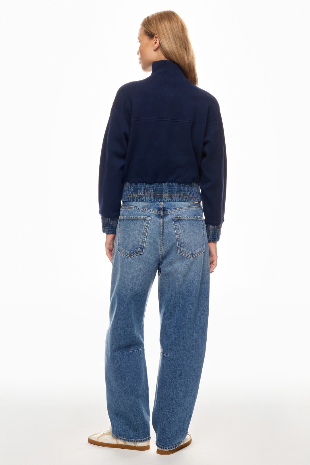Knit Bomber Jacket With Denim Detail by Sandro | Rent the Runway