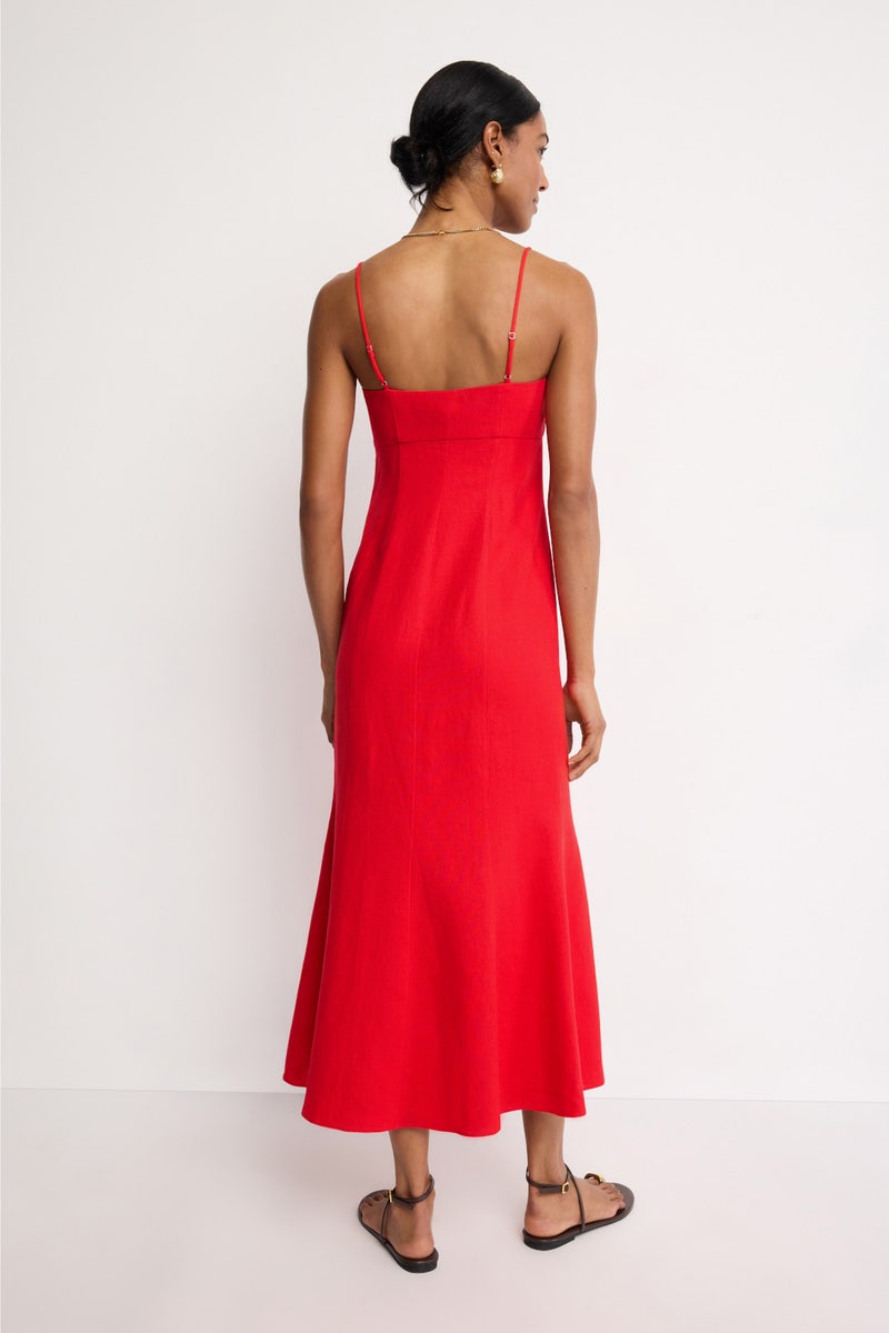 Linen Sculpted Midi Dress by TOCCIN X RTR - Photo 2
