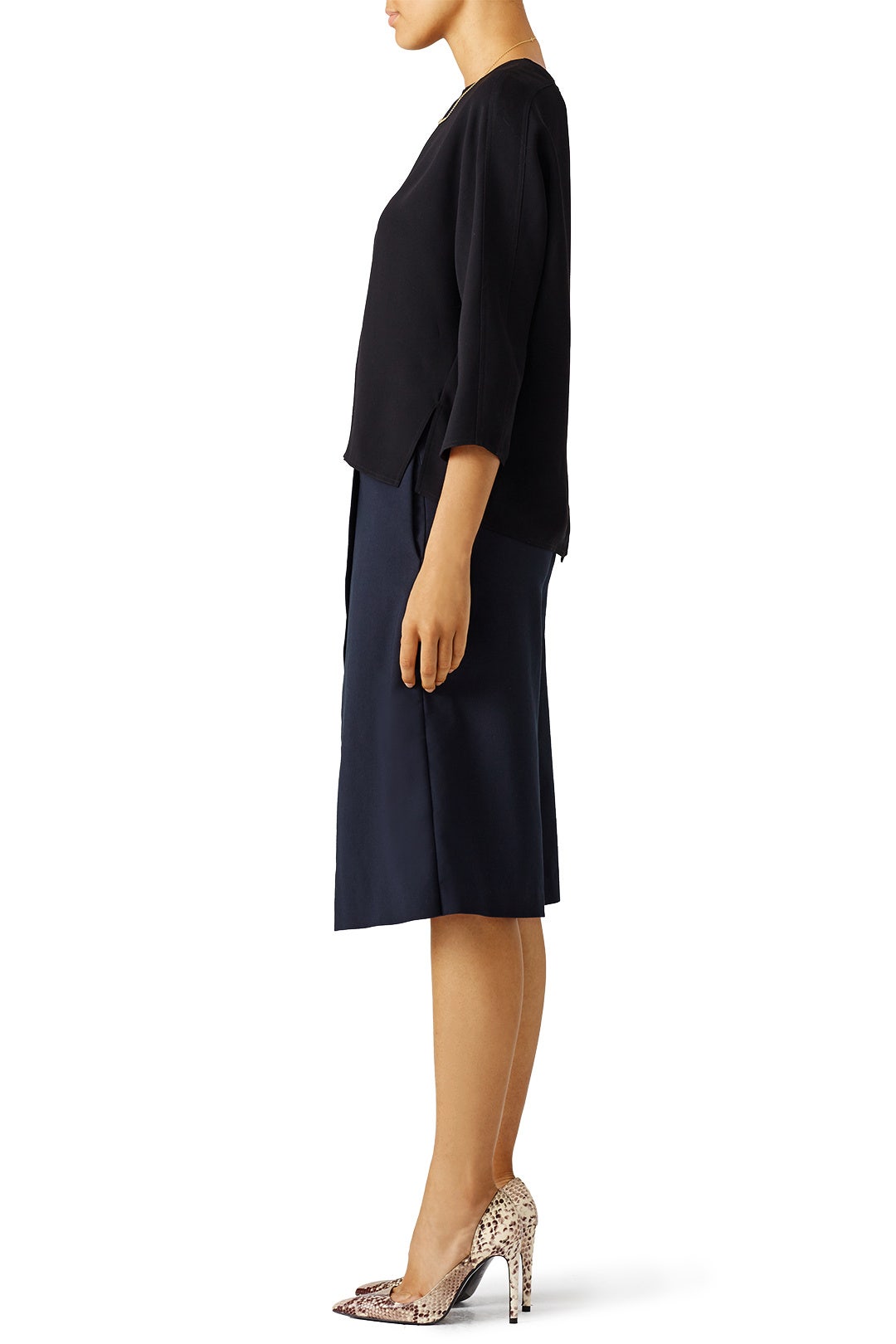 Black Open Back Crew Top by VINCE. 1