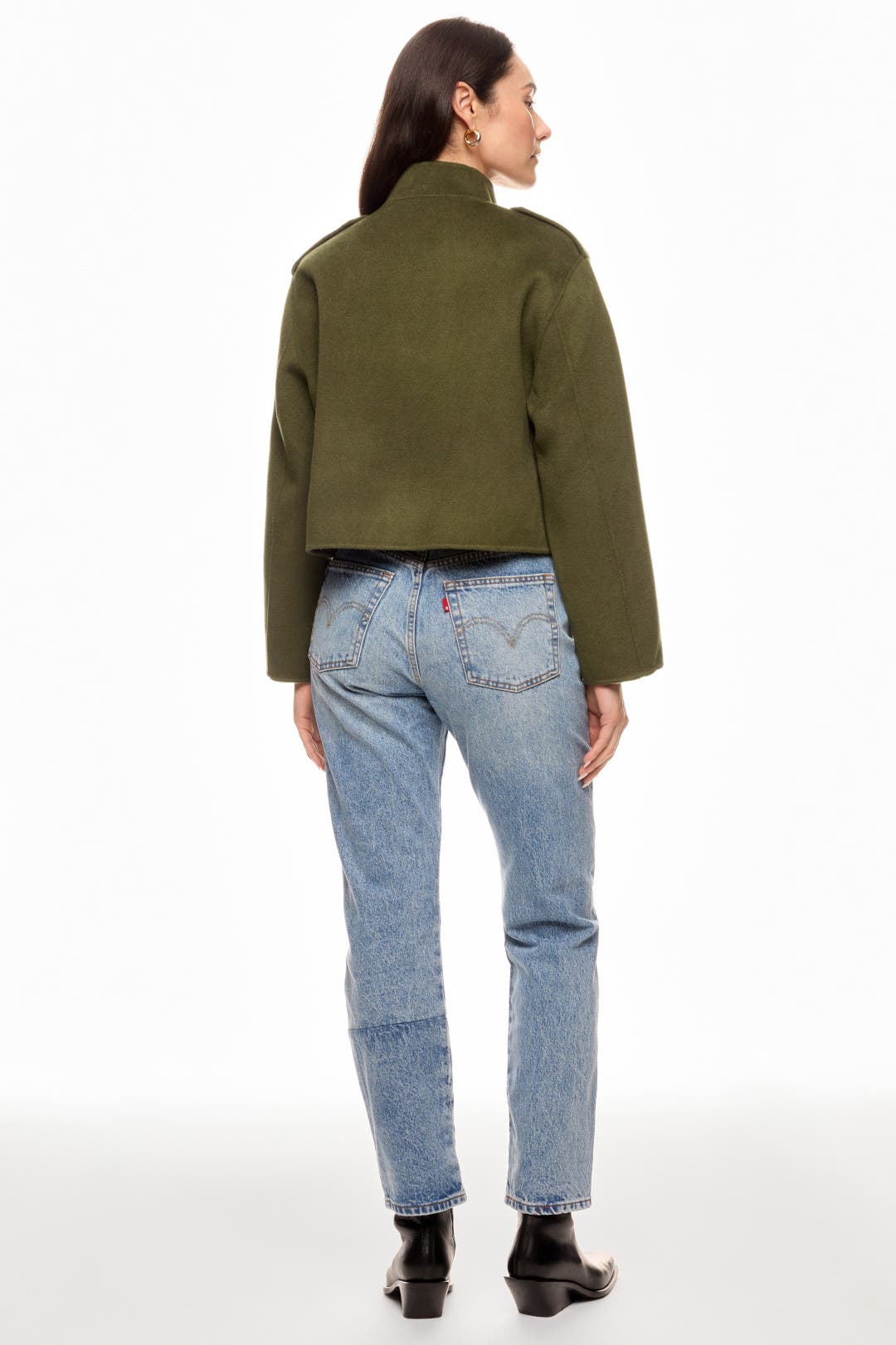 Olive Green Collared Jacket by Maje | Rent the Runway