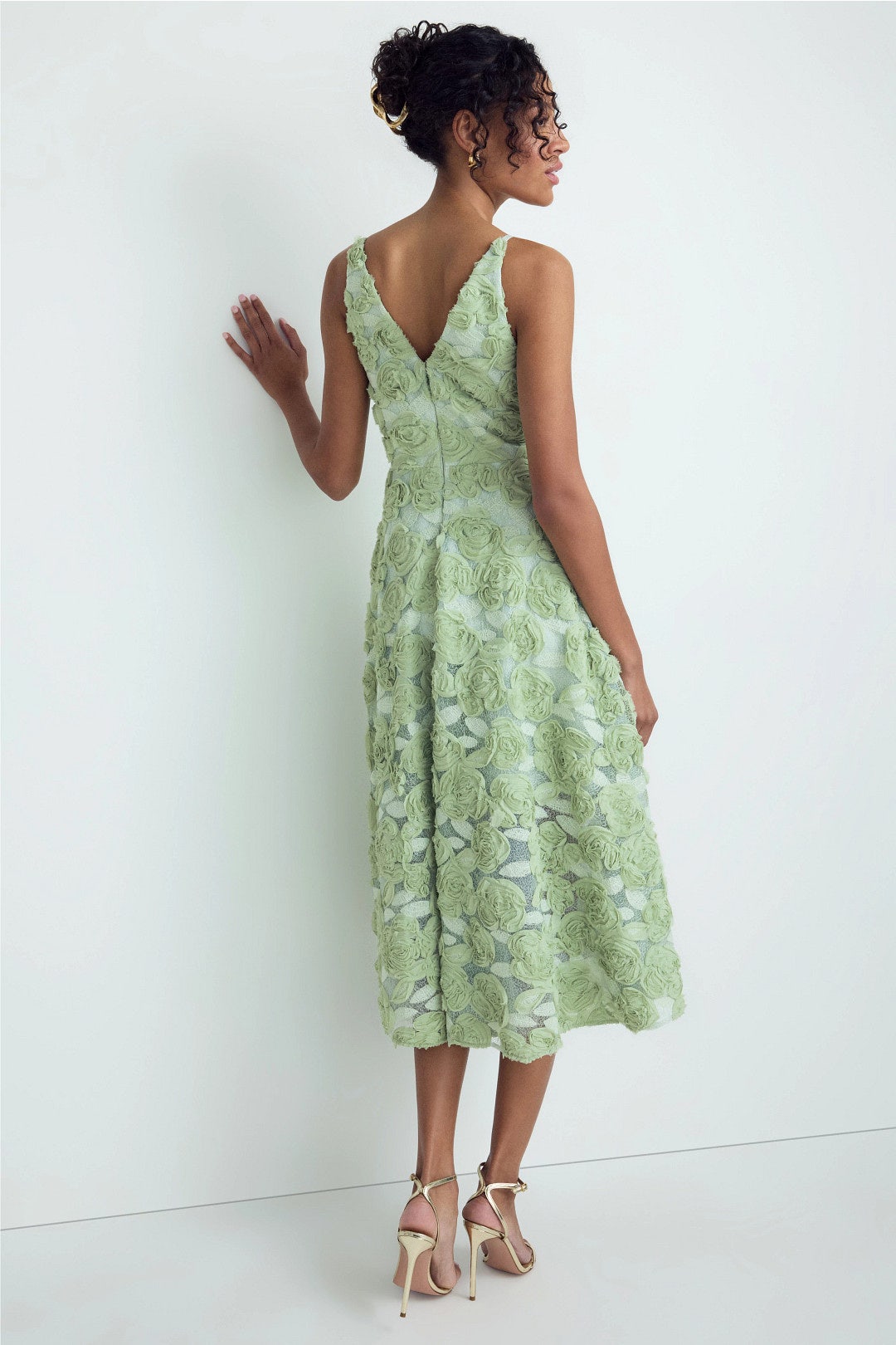 Nella Embroidered Midi Dress by Dress The Population 2