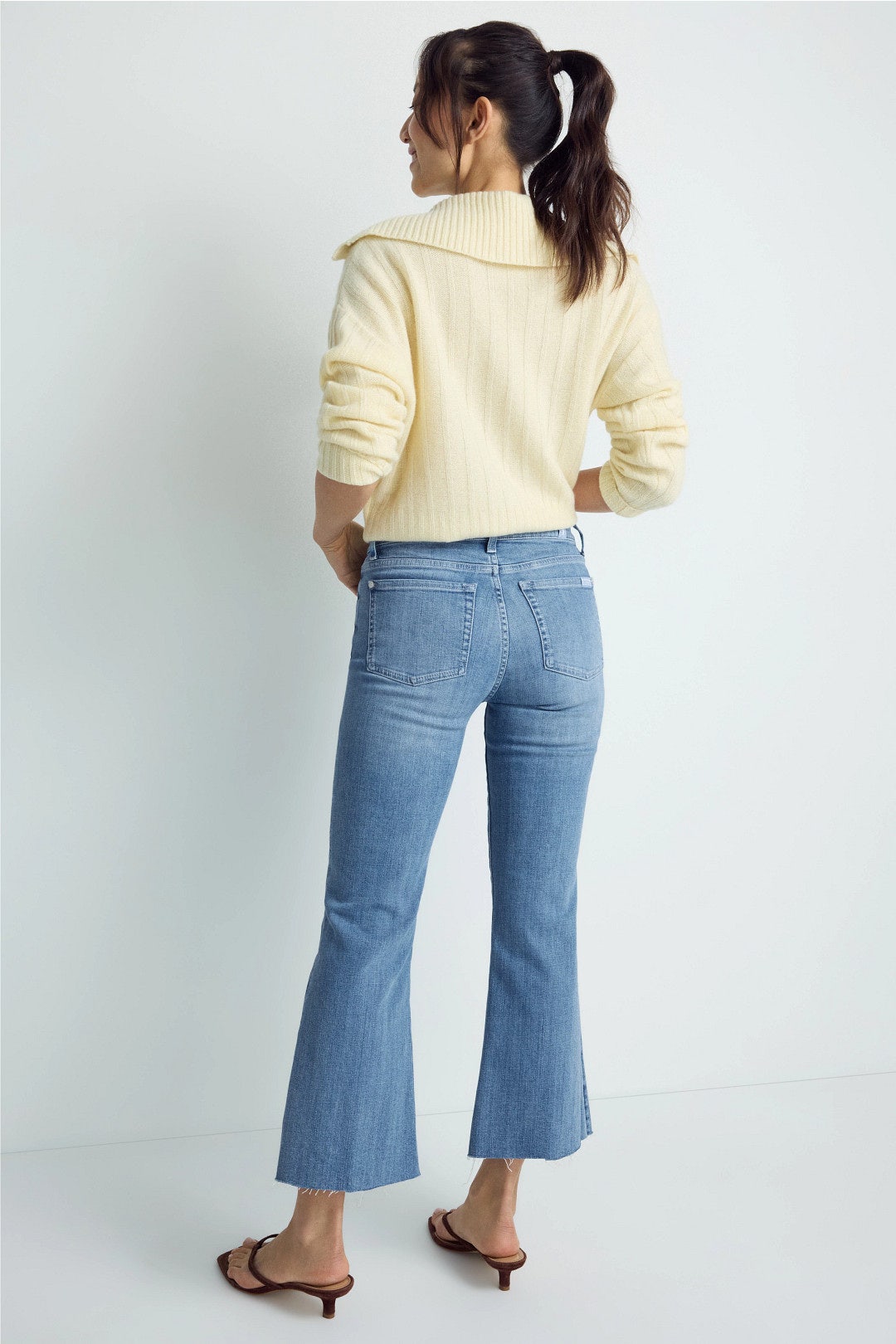 Medium Wash Cropped Dojo Jeans by 7 For All Mankind 2