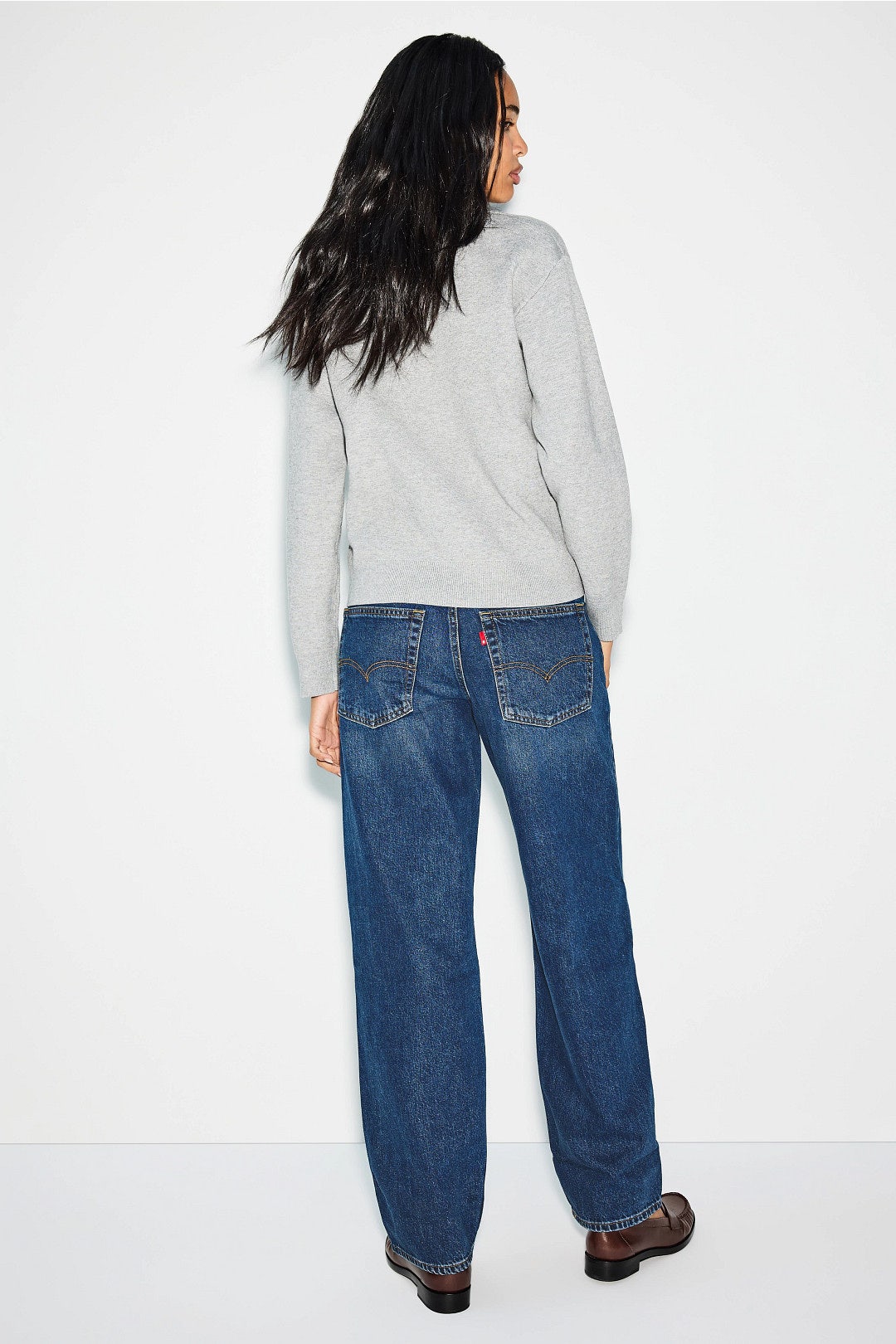 Medium Indigo Baggy Dad Straight Leg Jeans by Levi's 2