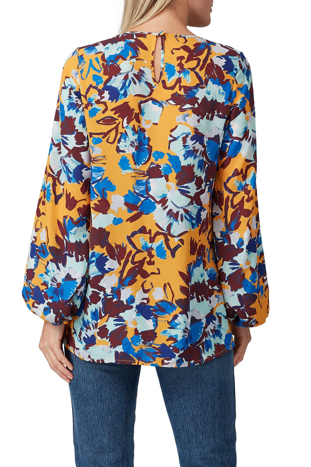 Ochre Floral Ruffle Front Blouse by Prabal Gurung x RTR 1