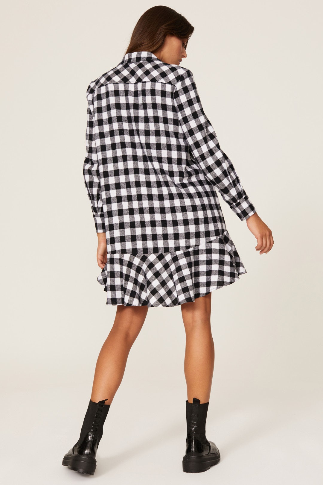 Buffalo Plaid Ruffle Dress by Slate & Willow 2