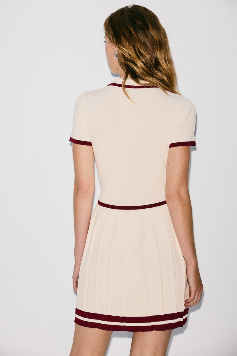 Jasmine Collar Contrast Piping Dress by Alexia Admor - Photo 2