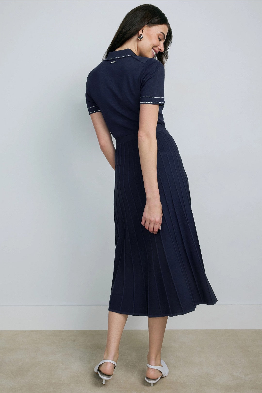 Contrast Stitching Polo Midi Dress by MICHAEL KORS 2