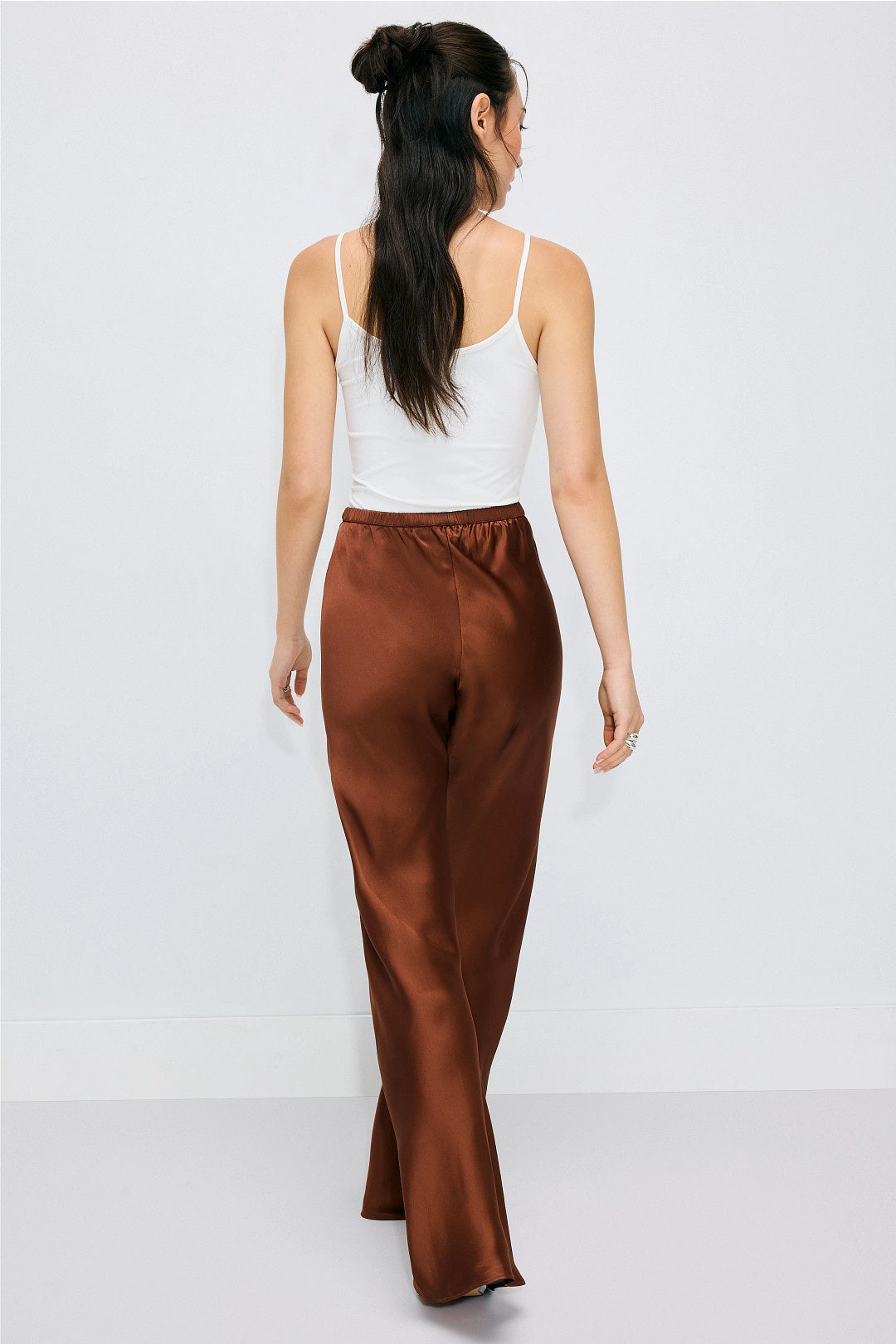 Brown Bias Cut Pants by Silk Laundry 2