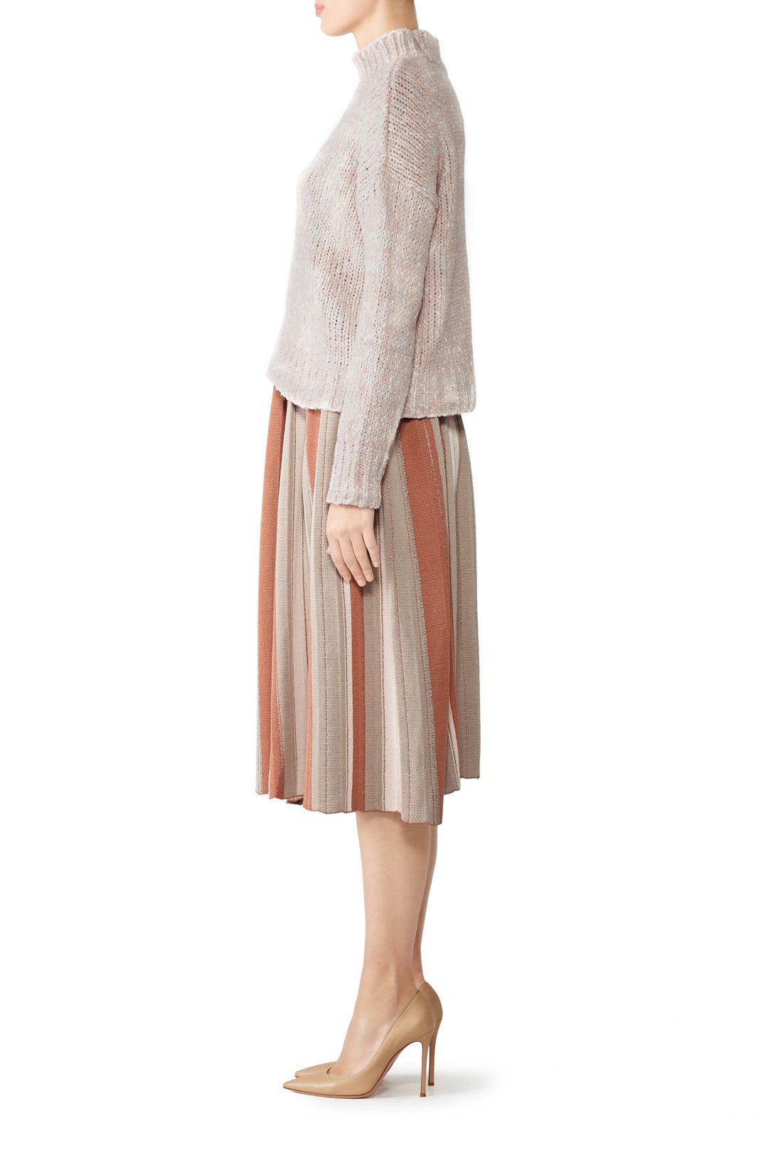 Striped Pleated Skirt by Slate & Willow 1