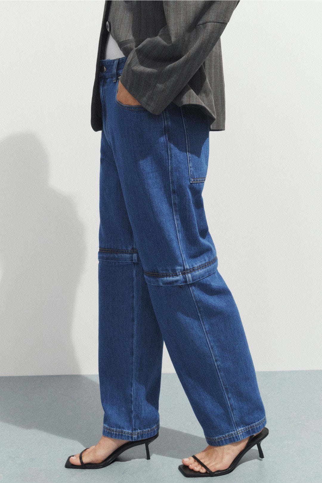 Lars Denim Convertible Zip Jeans by Tibi 1
