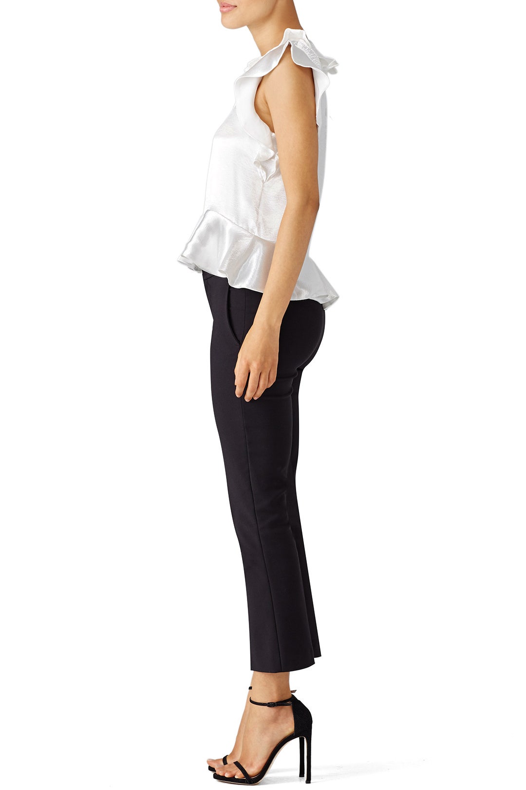 White Satin Ruffle Top by Endless Rose 1