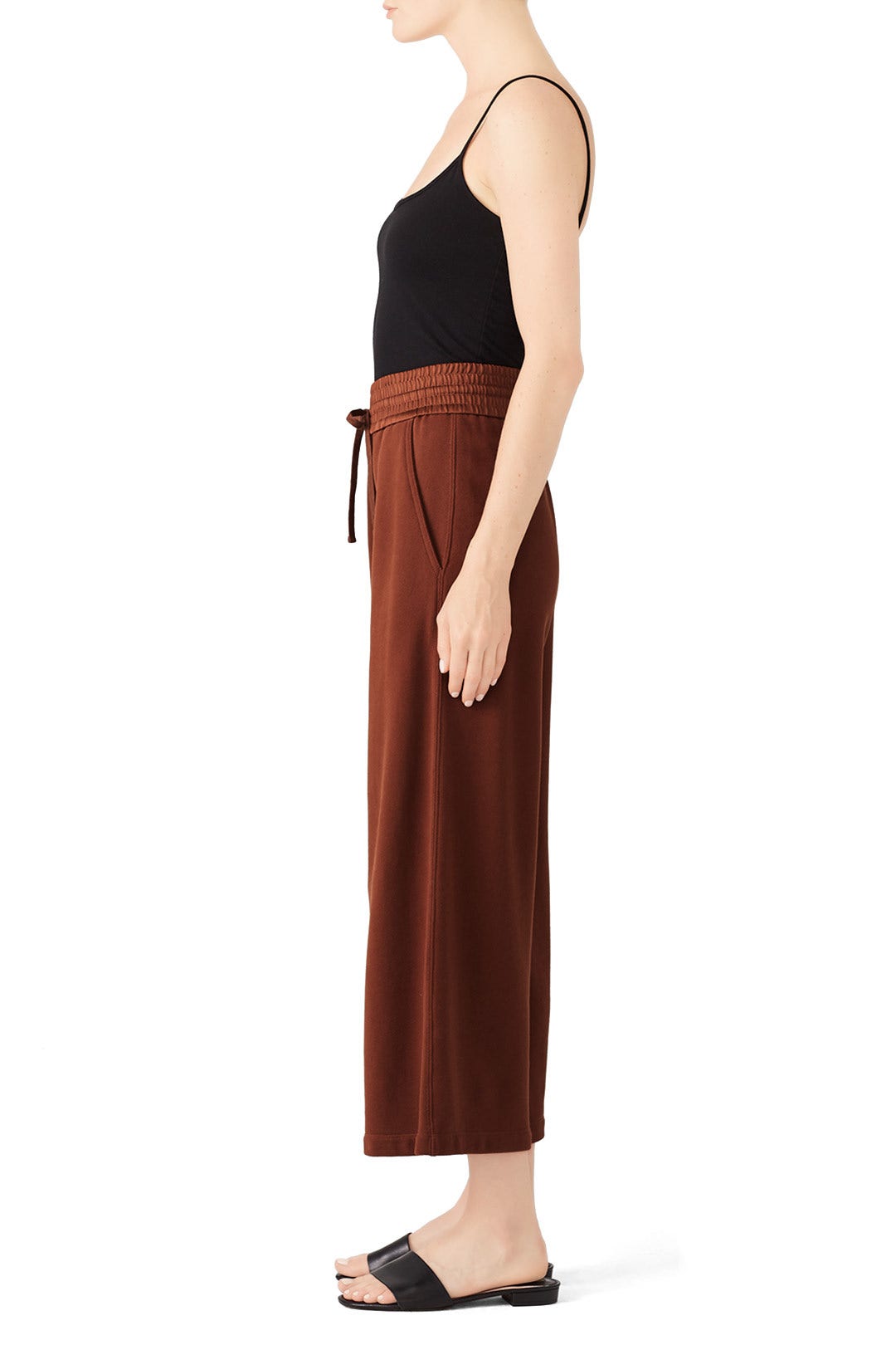 Rust Cropped Knit Culotte by VINCE. 2