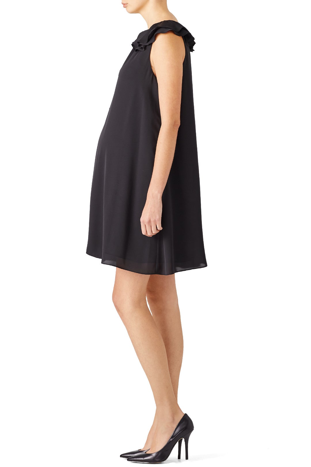 Black Flutter Maternity Dress by Amanda Uprichard 2