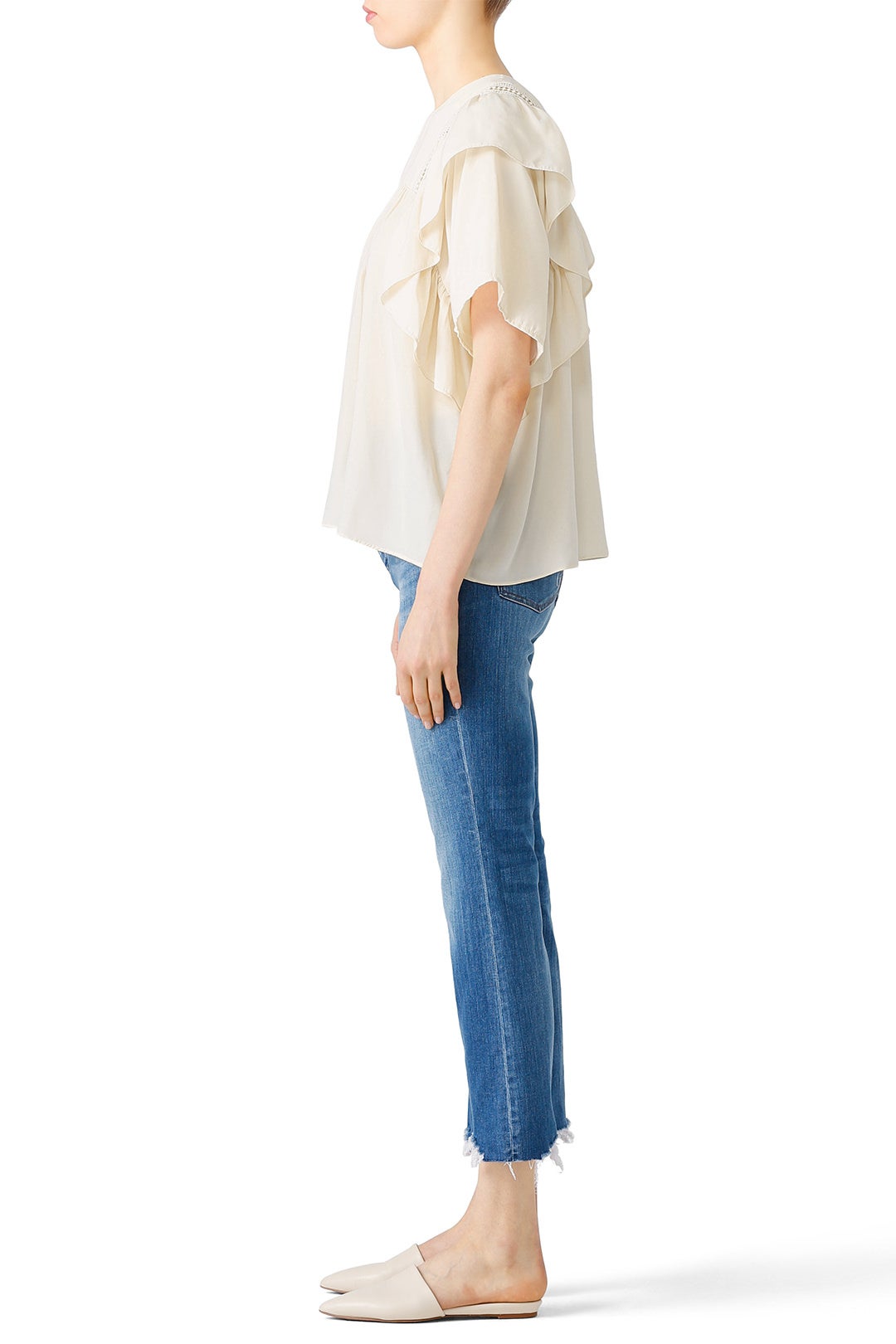 Cream Meryl Top by dRA 1