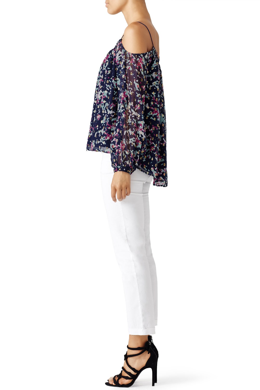 Spring Speckle Cold Shoulder Blouse by Greylin 1