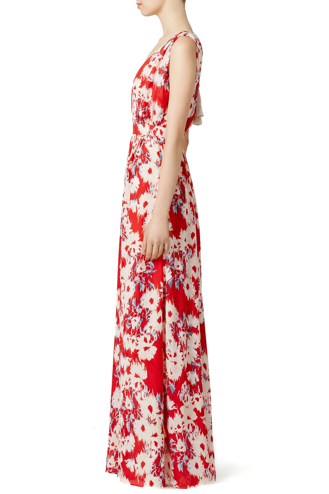 Red Floral Printed Maxi by Paper Crown 1
