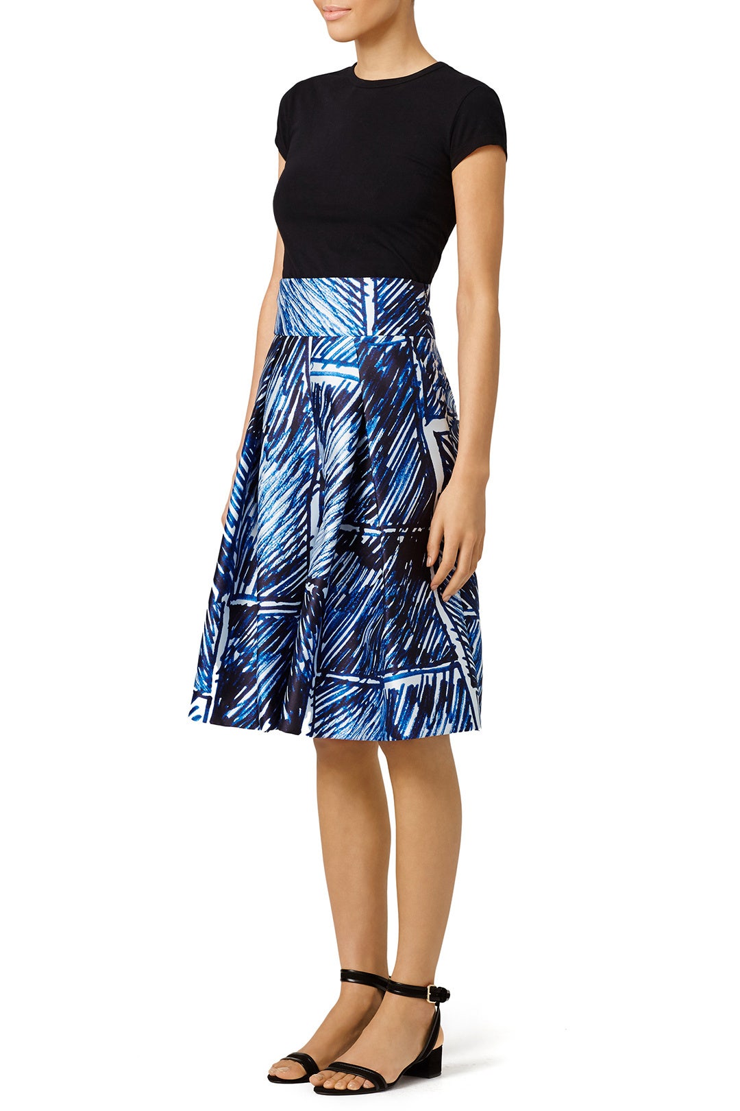 Blue Scribble Print Culottes by Milly 1