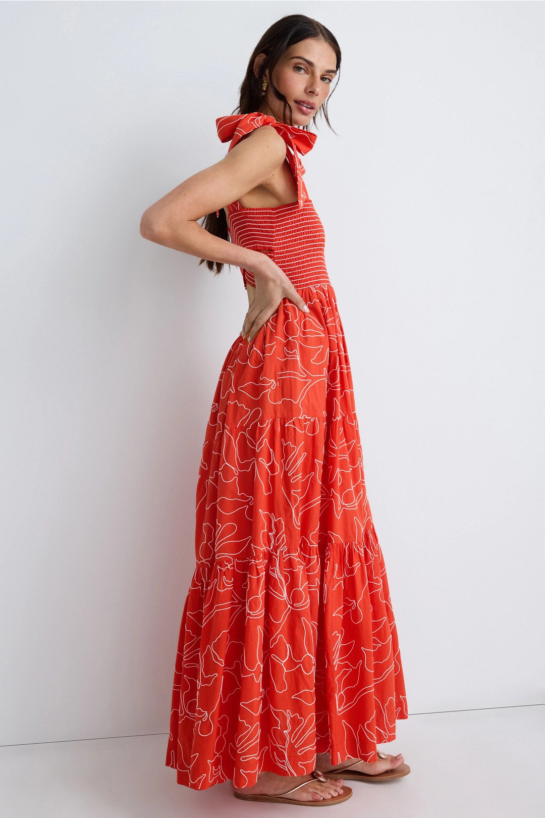 knee length dresses for ladies Wrangler Ladies Paprika Boot Stitch Maxi Dress - Western Style main image 1