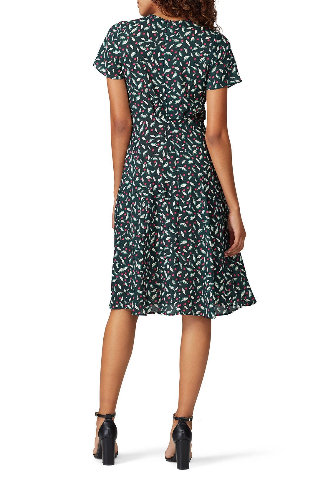 Leaf Printed Pleat Dress by Slate & Willow 1