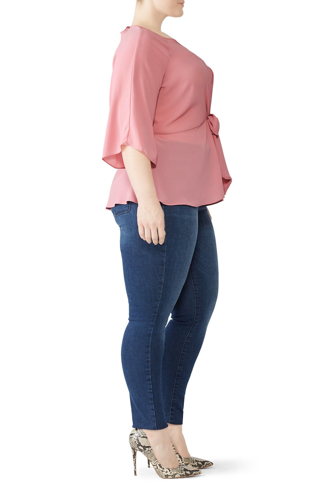 Pink Tie Front Top by City Chic 1