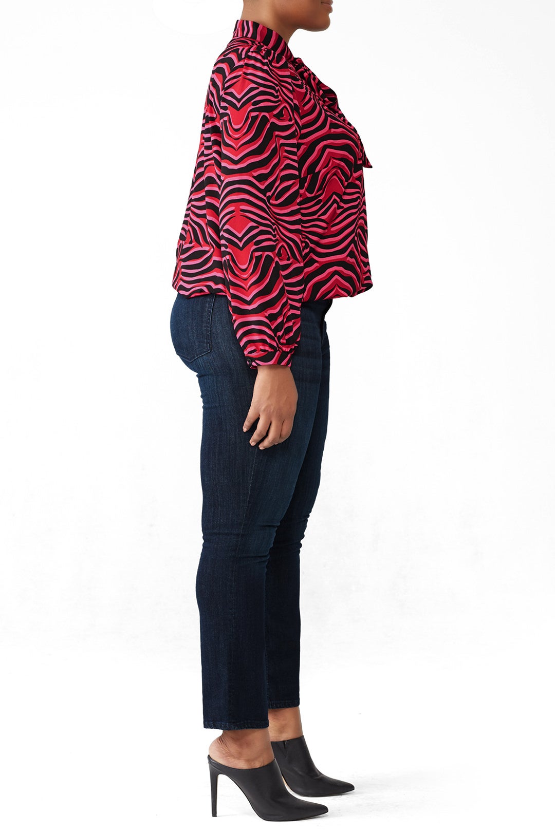 Zebra Tie Neck Blouse by ELOQUII 1