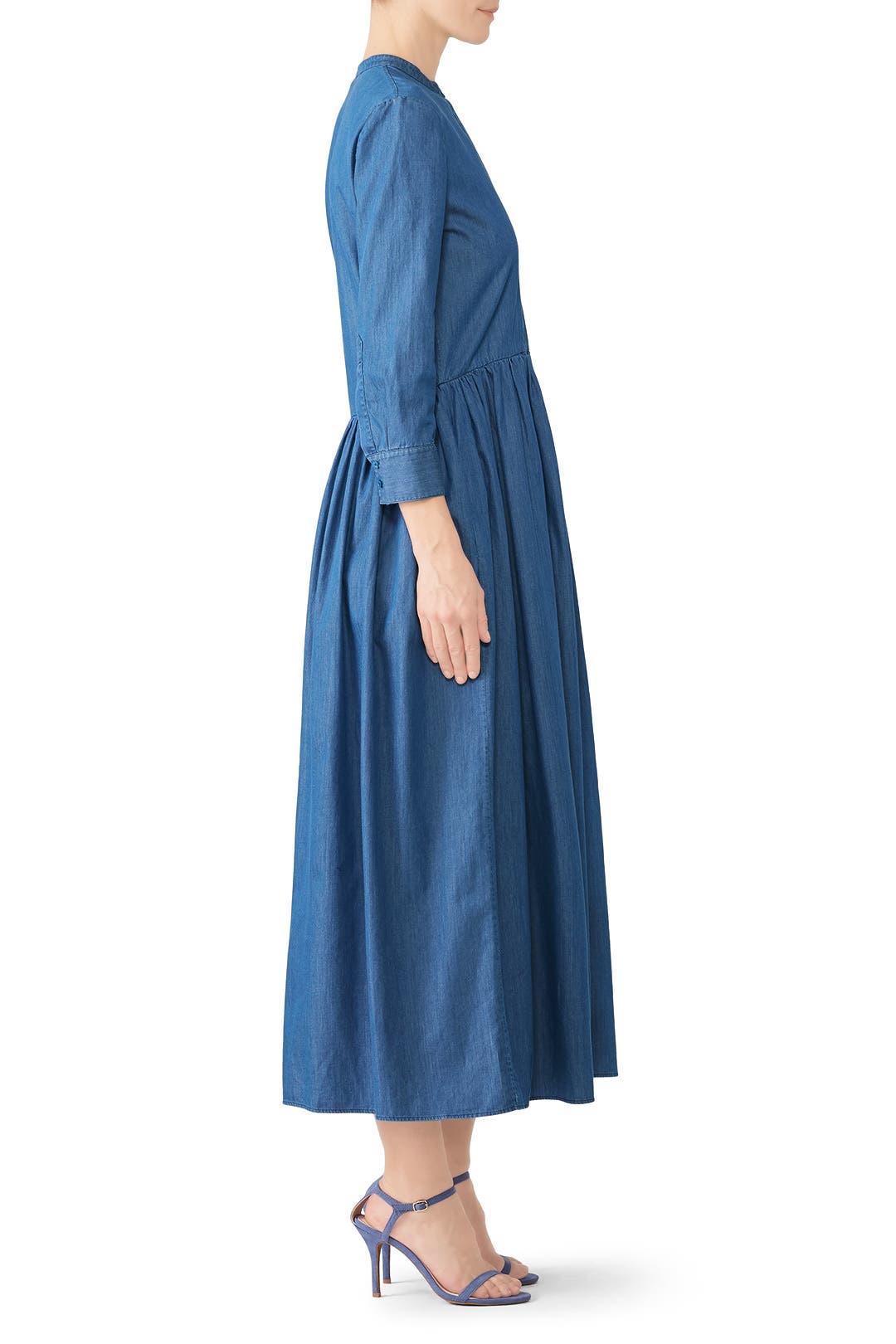 brock collection blue dress Brock Collection Teodosia dress in Spread collar Brock Collection striped column dress