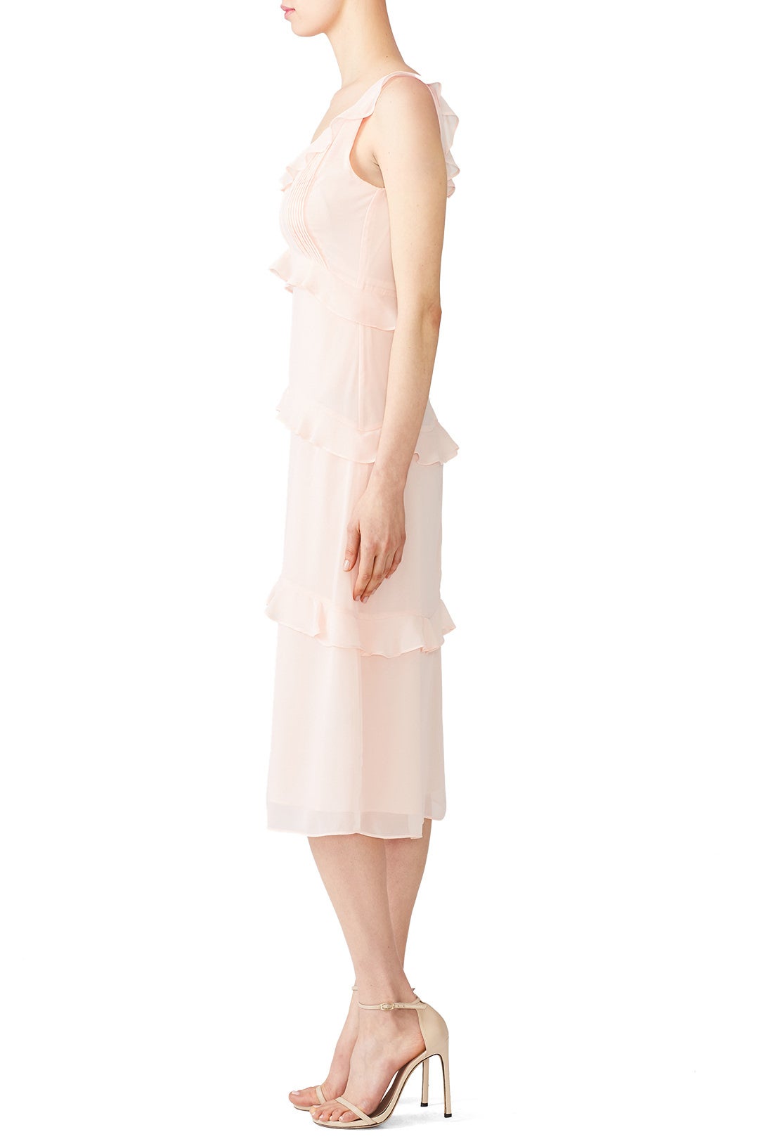 Blush Ruffle Midi Dress by Nicole Miller 1
