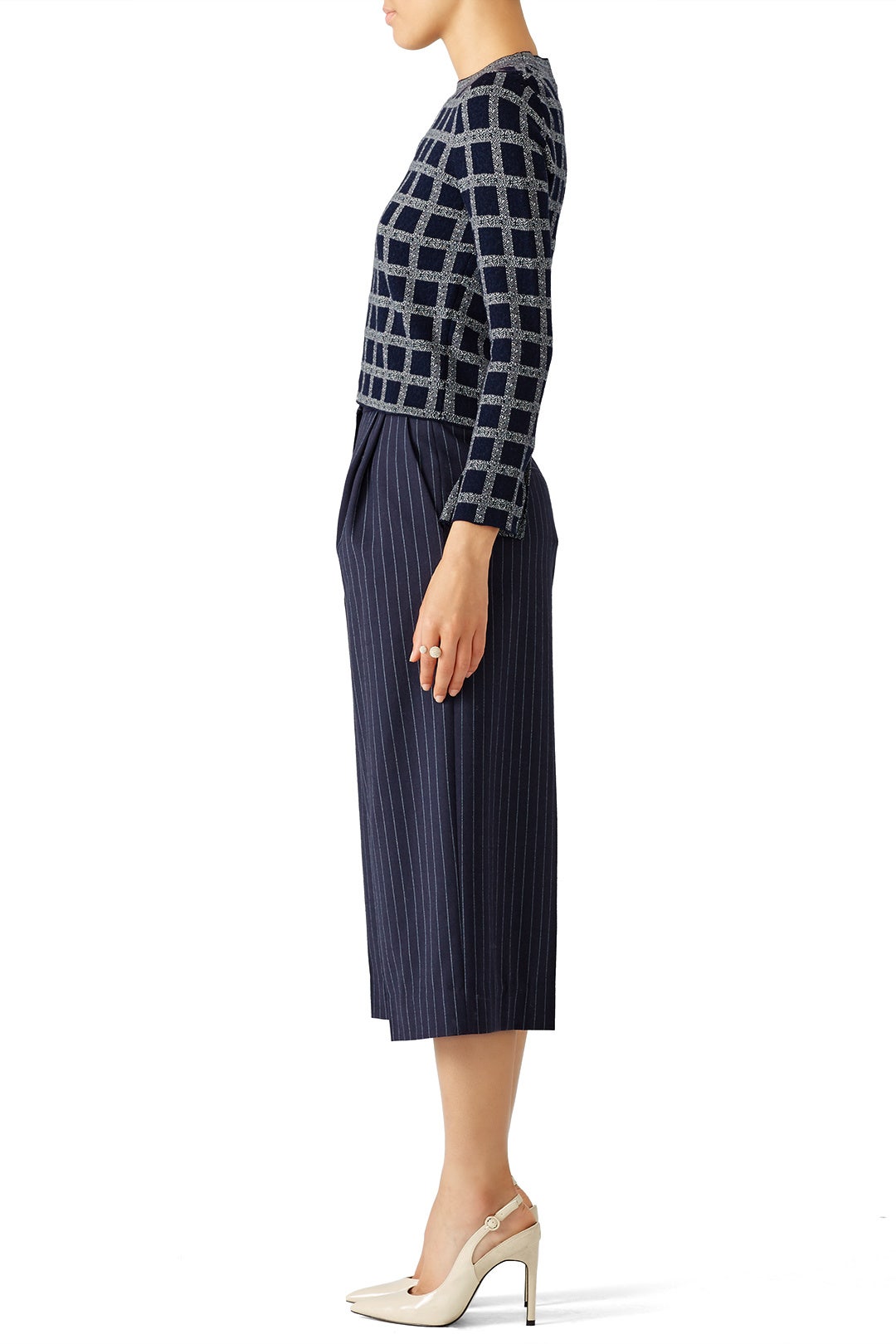 Plaid Crinkle Cropped Top by Derek Lam 10 Crosby 1