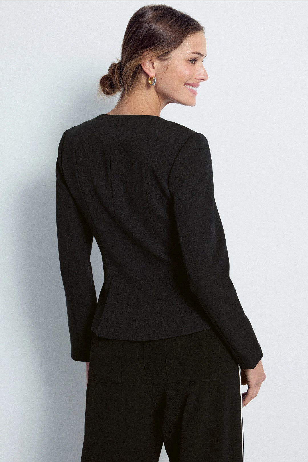 Zipper Detail Fitted Jacket