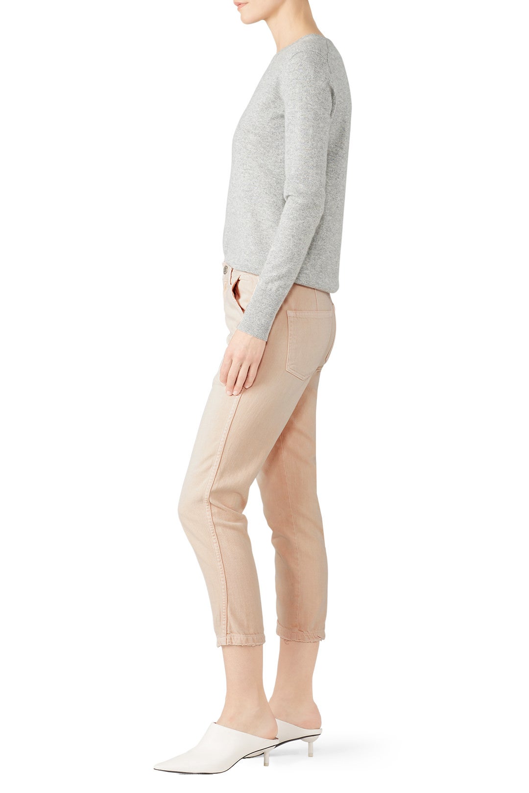 Pale Pink Slouch Trousers by AMO 1