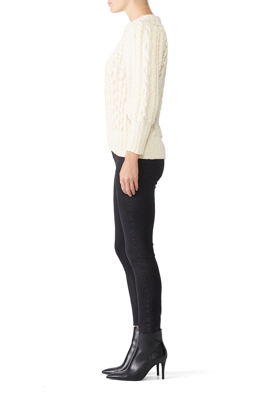 Ermita Cable Stitch Puff Sleeve Sweater by Apiece Apart 1