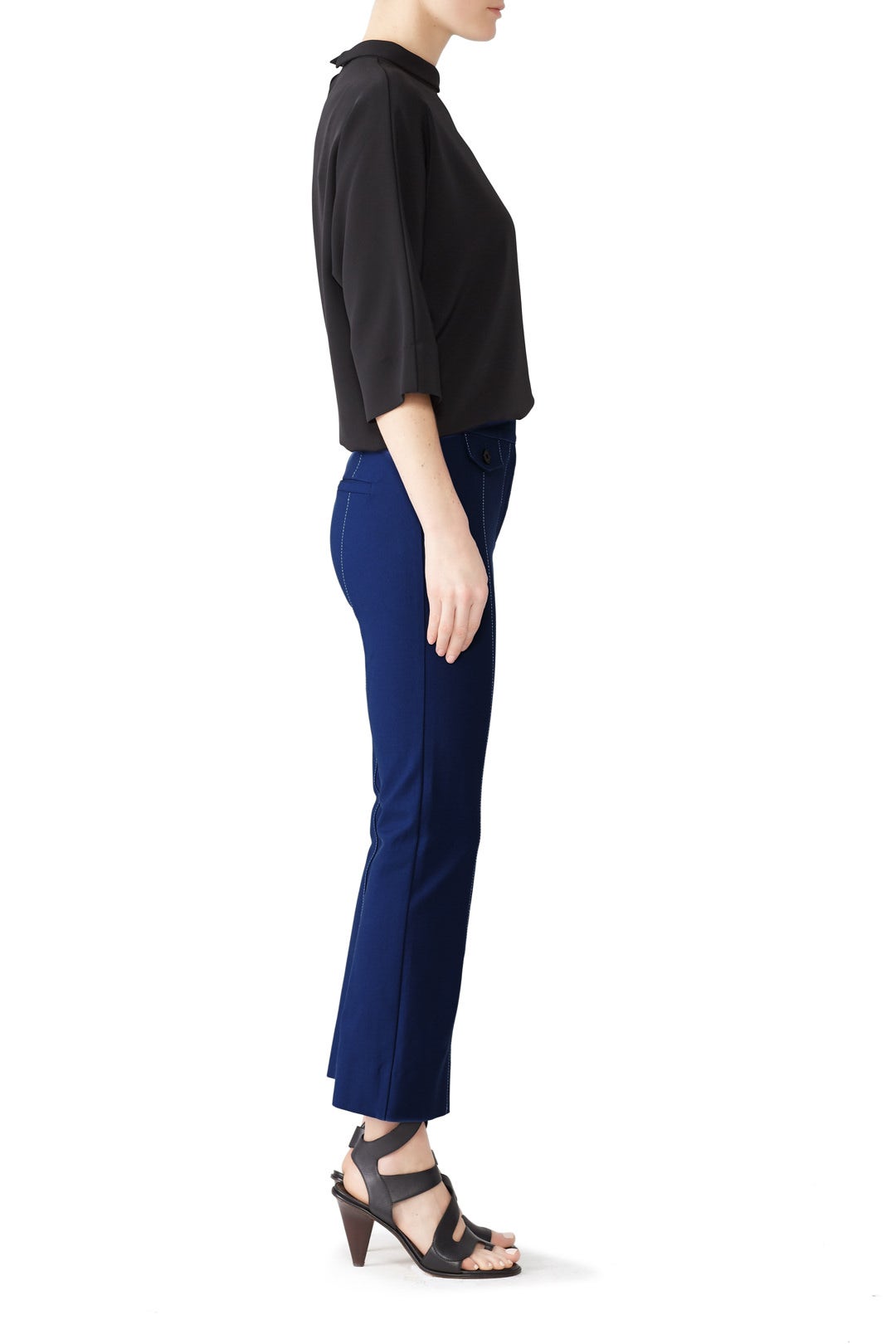 Military Blue Flared Trousers by Derek Lam 10 Crosby 1