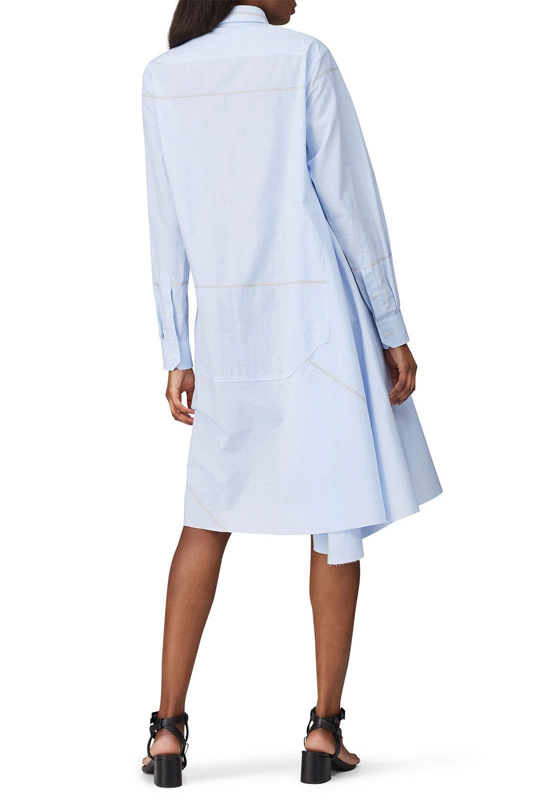 Maison Margiela 関税込 Dress wool and blue silk Cotton midi dress in blue - MM 6 Maison Margiela | Mytheresa