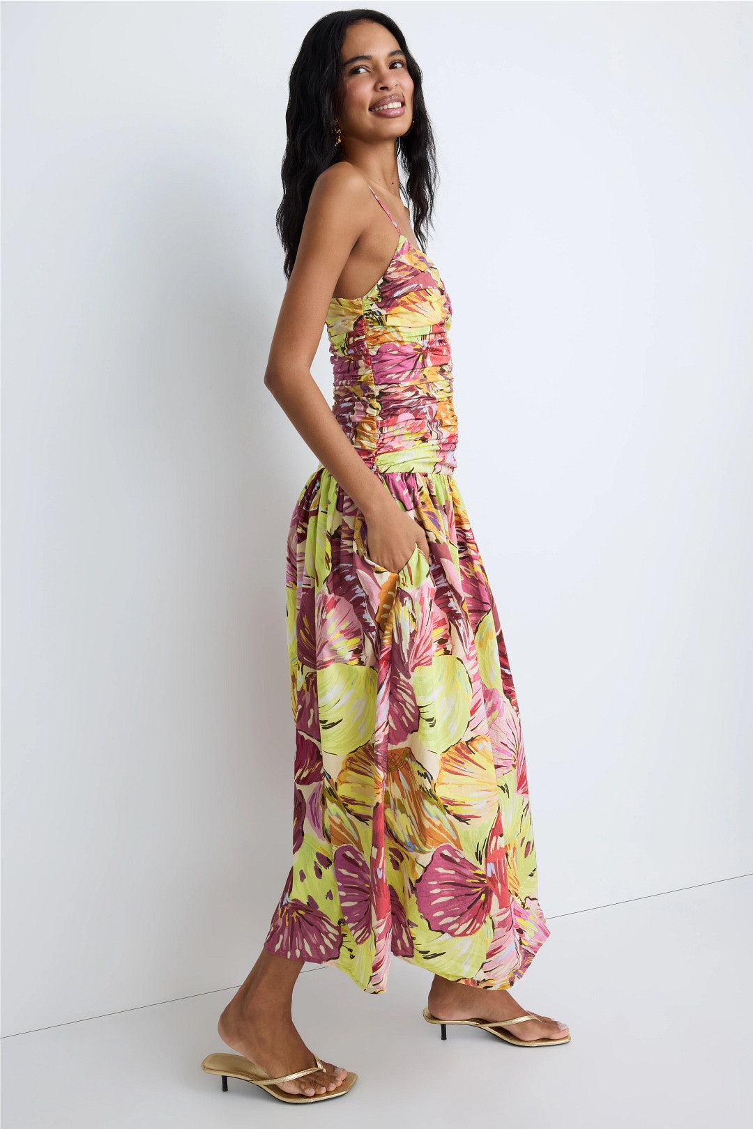 Tropical Floral Printed Maxi Dress by Jewel x Badgley Mischka 1
