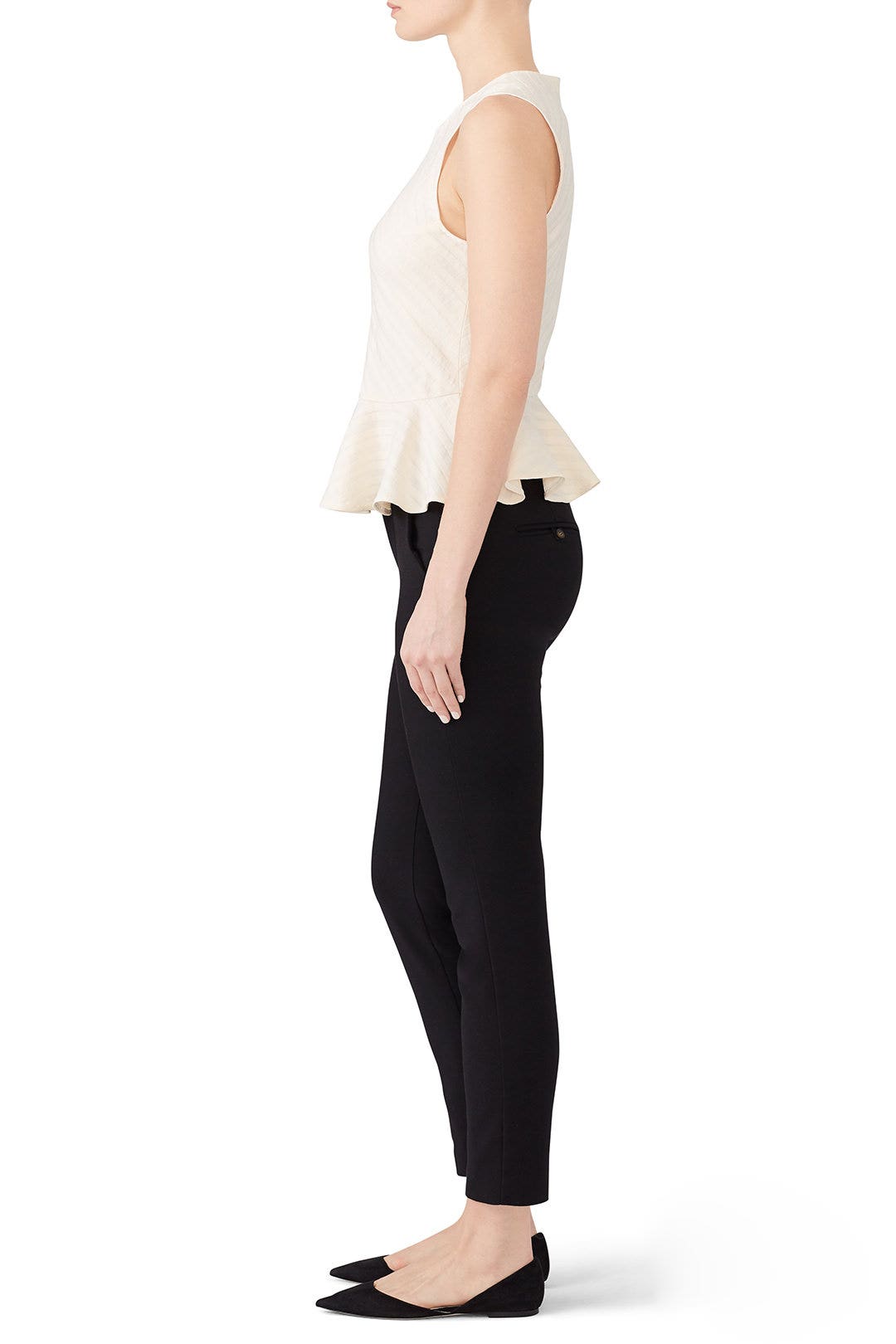Textured Stripe Peplum Top by Rebecca Taylor NYC 1